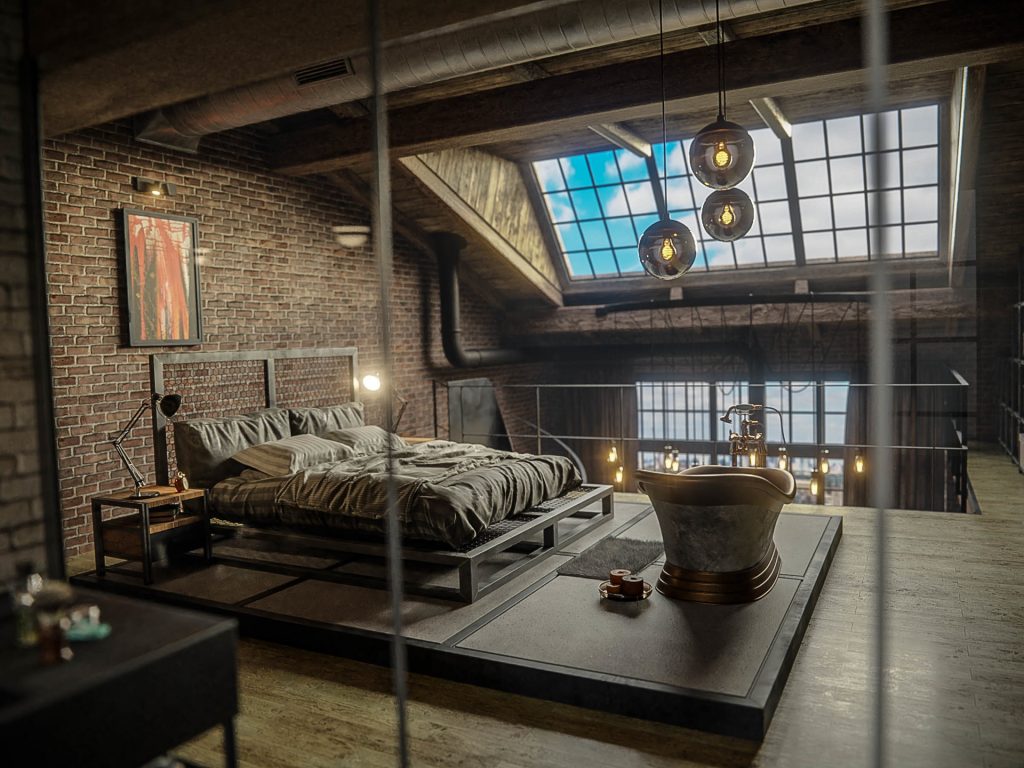 Chambre style industrielle